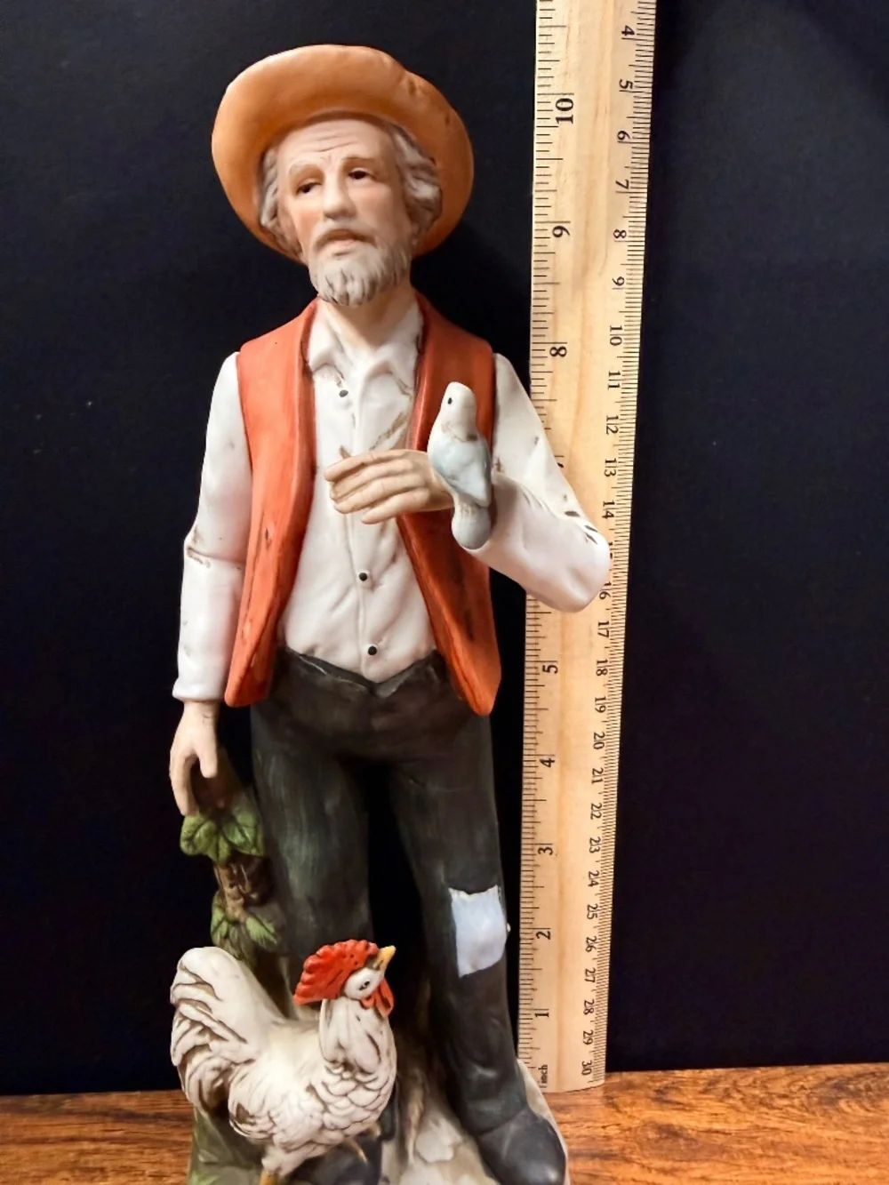 HOMCO Farmer with Rooster Figurine #1434